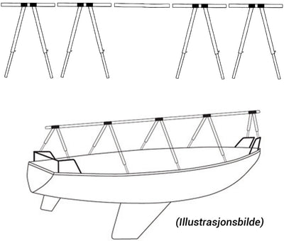1852 Dekkstativ i aluminium m/bag 12 m