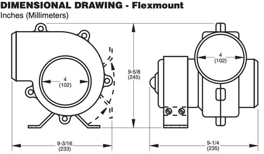 Jabsco Continious Duty Blower utsugingsvifte 4"