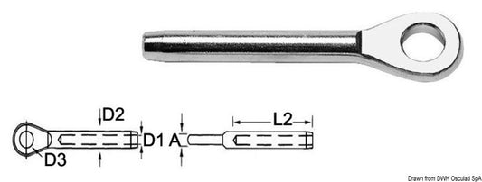 Press-fitting terminaler i AISI 316 rustfritt stål
