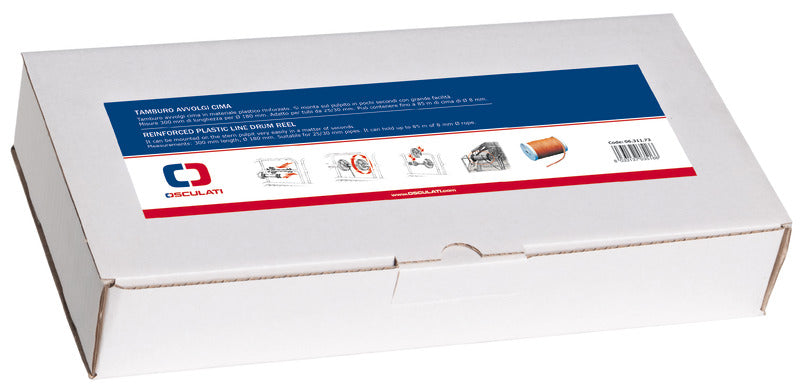 Trommel for line laget av forsterket plast