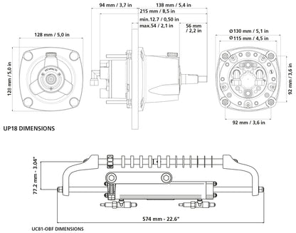 Ultraflex Hydraulisk styring komplett inntil 115 HK GoTech
