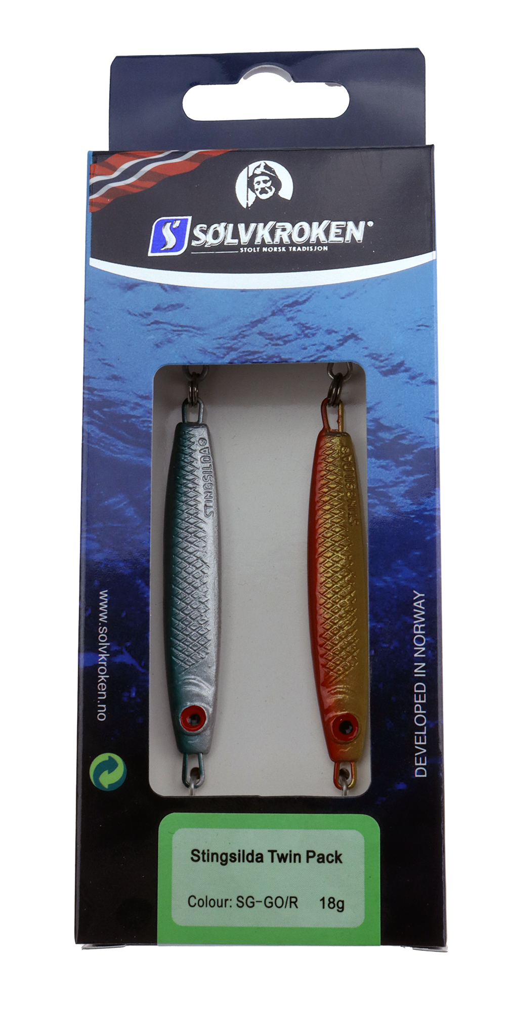 Sølvkroken Stingsilda - 2pk - Sølv/ Grønn og Gull / Rød