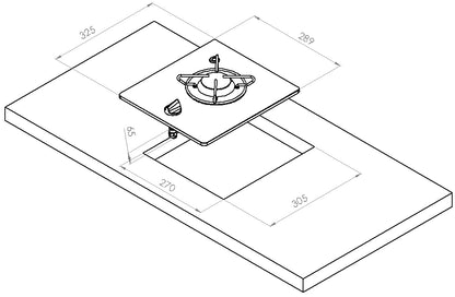 Glass Hob 1 gasskoketopp