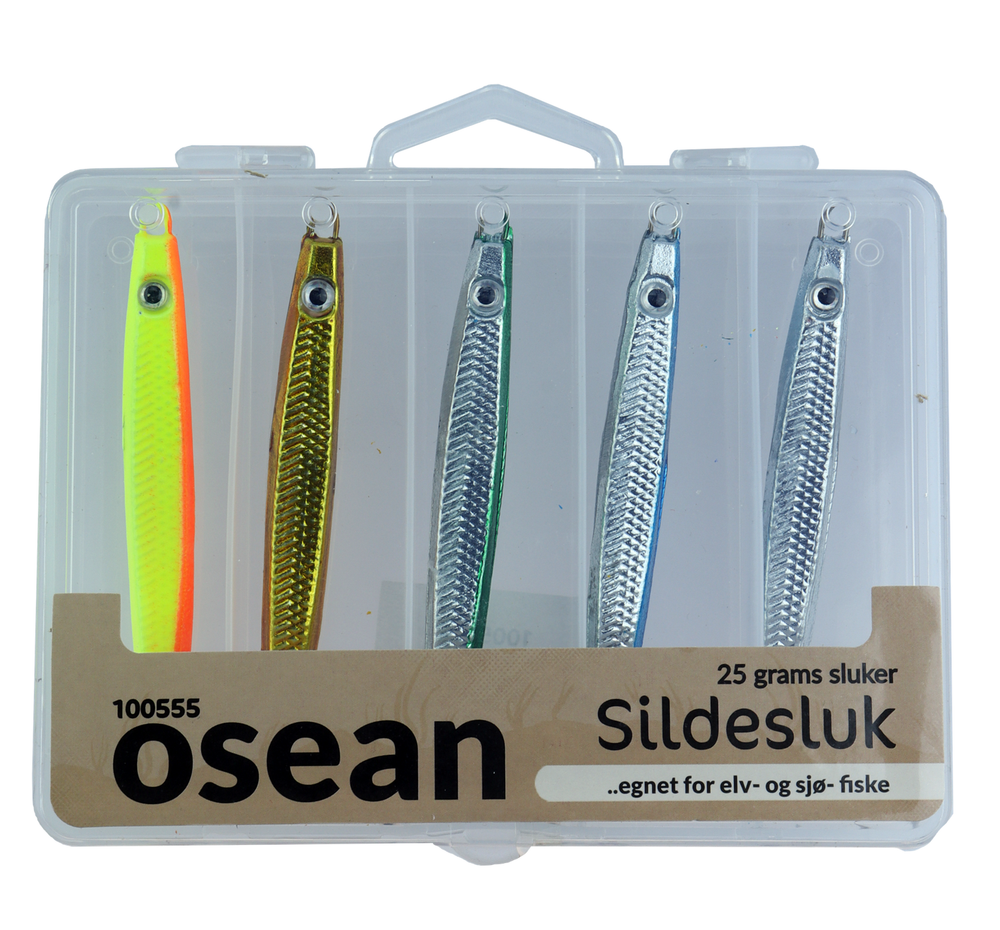 Osean sluksett Sildesluk - 5pk - 18gr - 25gr - 40gr - 60gr m/slukboks