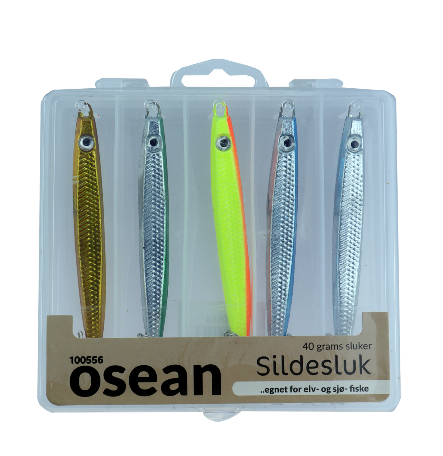 Osean sluksett Sildesluk - 5pk - 18gr - 25gr - 40gr - 60gr m/slukboks