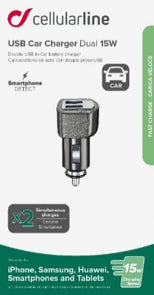 Cellularline USB-A billader 12/24v Dual 15W