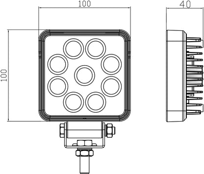 1852 Arbeidslys LED 13,5W 12V – bilde 4