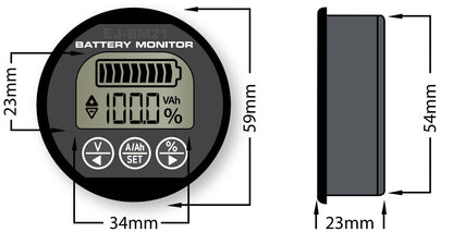 Batterimonitor Smart med LCD-display