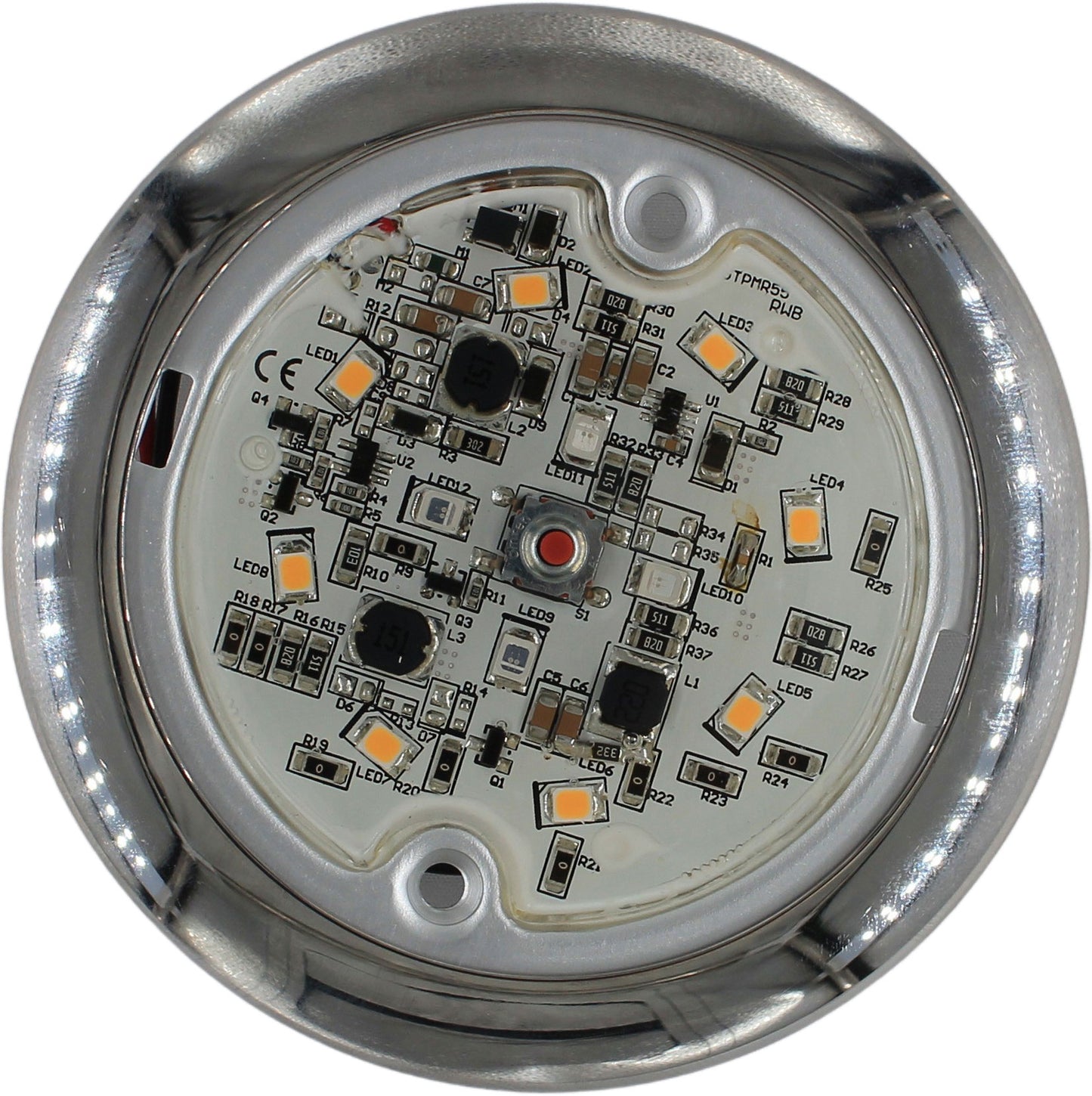 1852 Lampe hvit/blå LED m/bryter, Procyon II, krom 24V – bilde 2