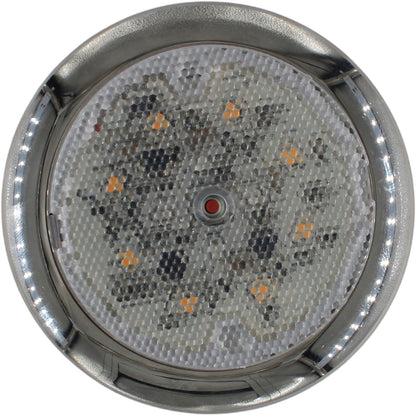 1852 Lampe hvit/blå LED m/bryter, Procyon II, krom 24V