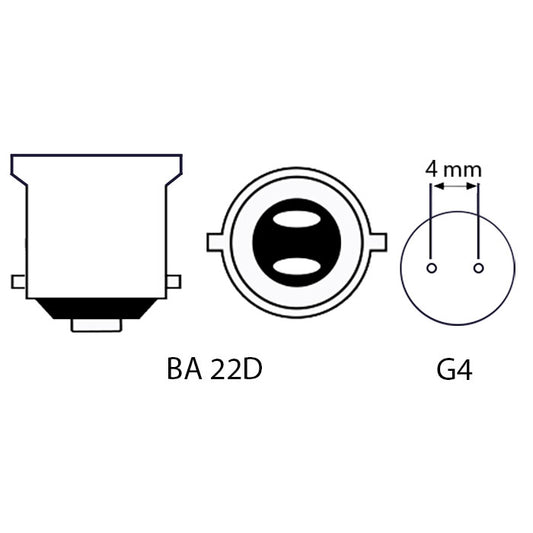 LED Adapter, BA22D til G4