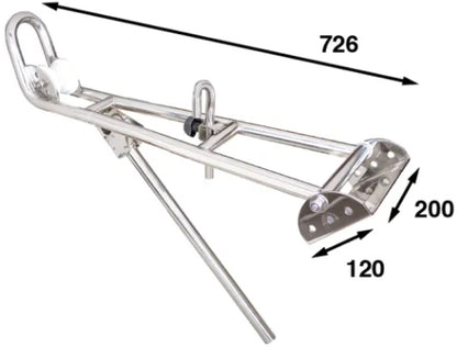 Ankerrulle m/støtte, inntil 20 kilo, syrefast