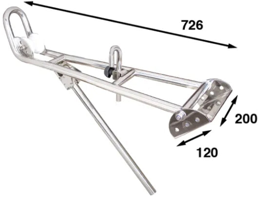 Ankerrulle m/støtte, inntil 20 kilo, syrefast