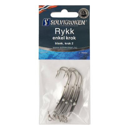 Sølvkroken Rykk - 5pk - Sølv - Enkel krok
