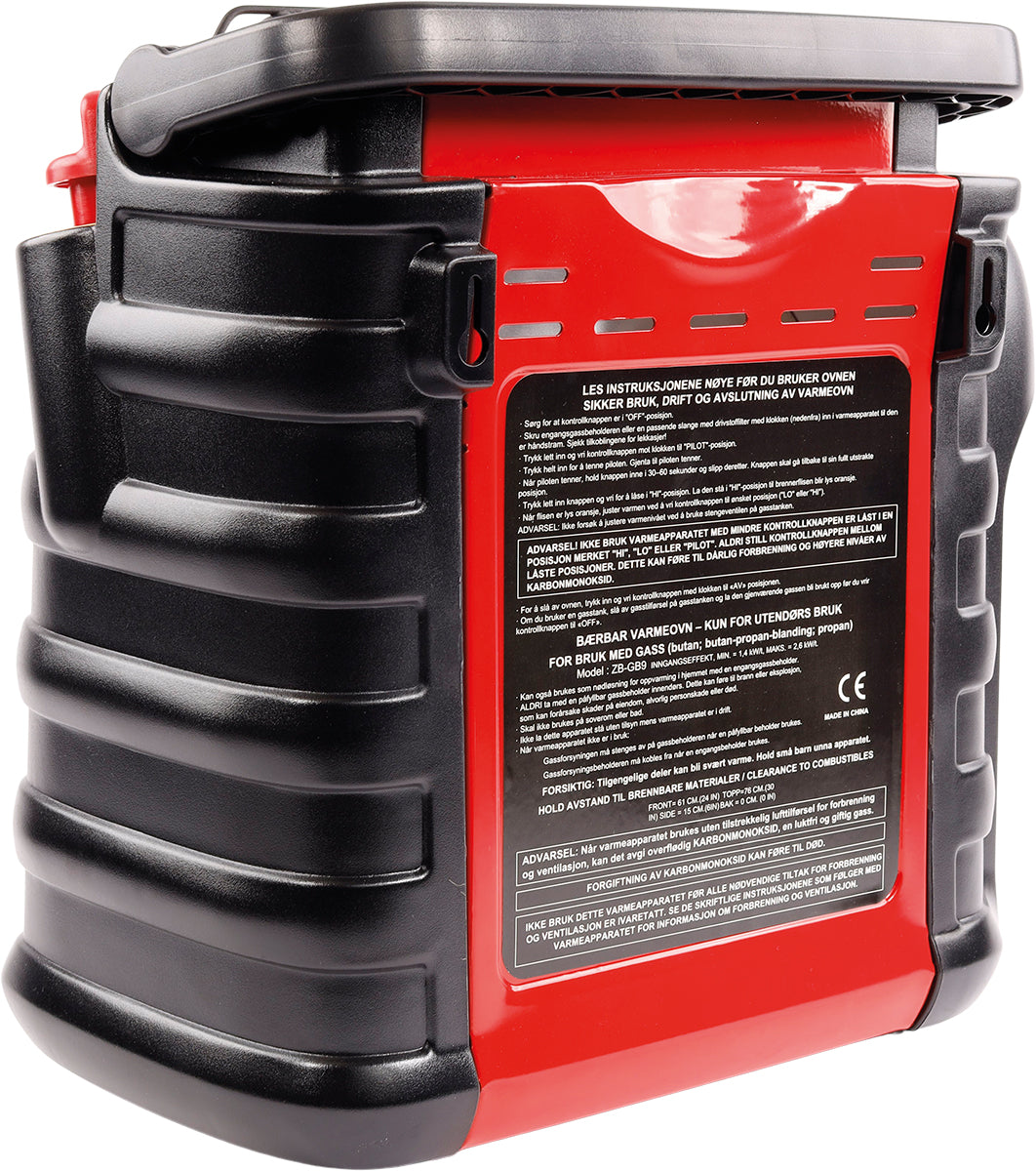 Zobo Gass varmeovn m/skrukobling 2600W