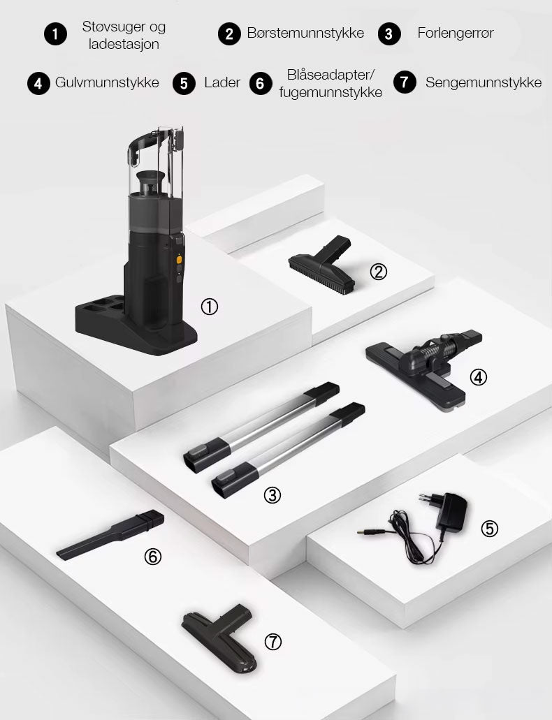 Eluxgo EC30 trådløs støvsuger oppladbar