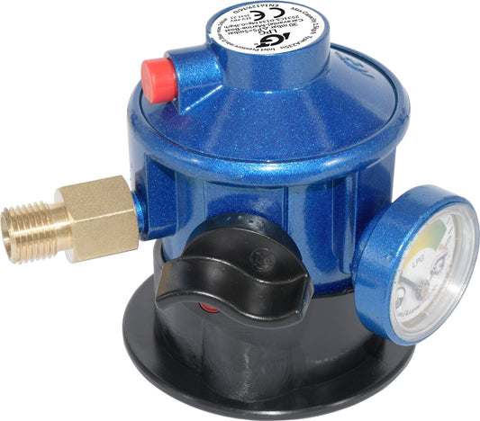 1852 Gassregulator m/manometer click-on 1/4" gjengeutgang