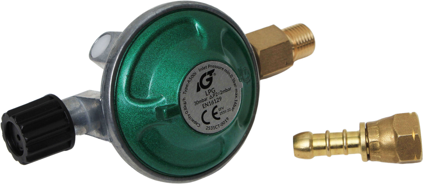 1852 Gassregulator M16 m/gjengetapp og slangestuss