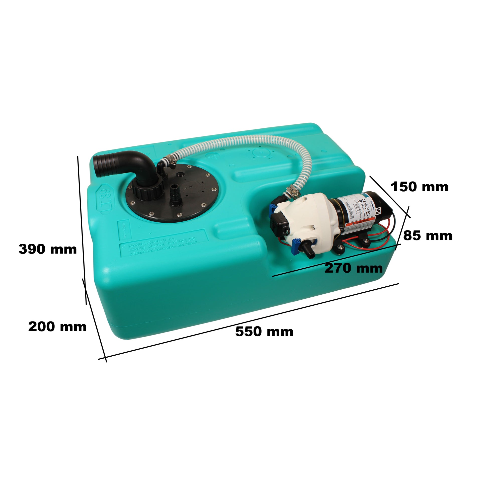 Vanntank 39 l m/12V trykkvannspumpe – bilde 4