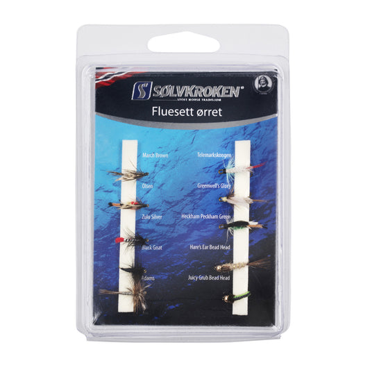 Sølvkroken Ørretassortement - 10pk - Fluesett