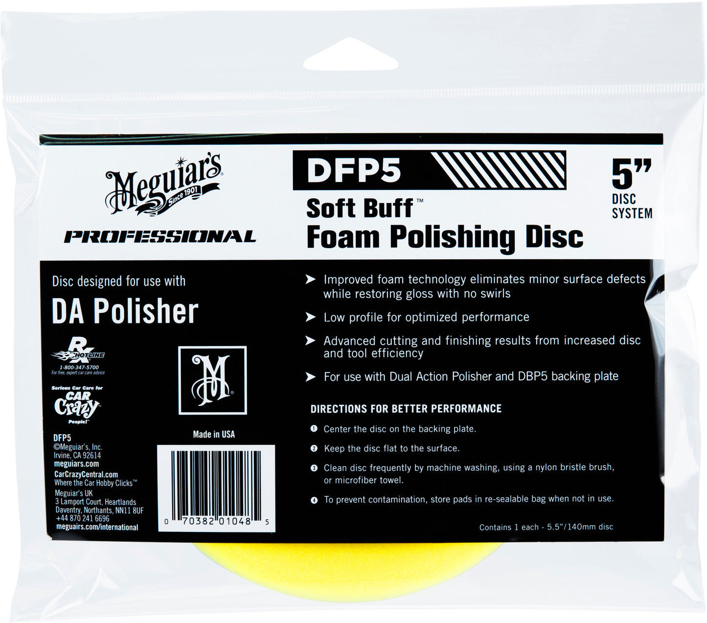 Meguiars Polishing disc 5" gul