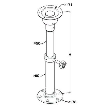 Bordsøyle BSR5070, manuell reg. 500-700 mm grå – bilde 4