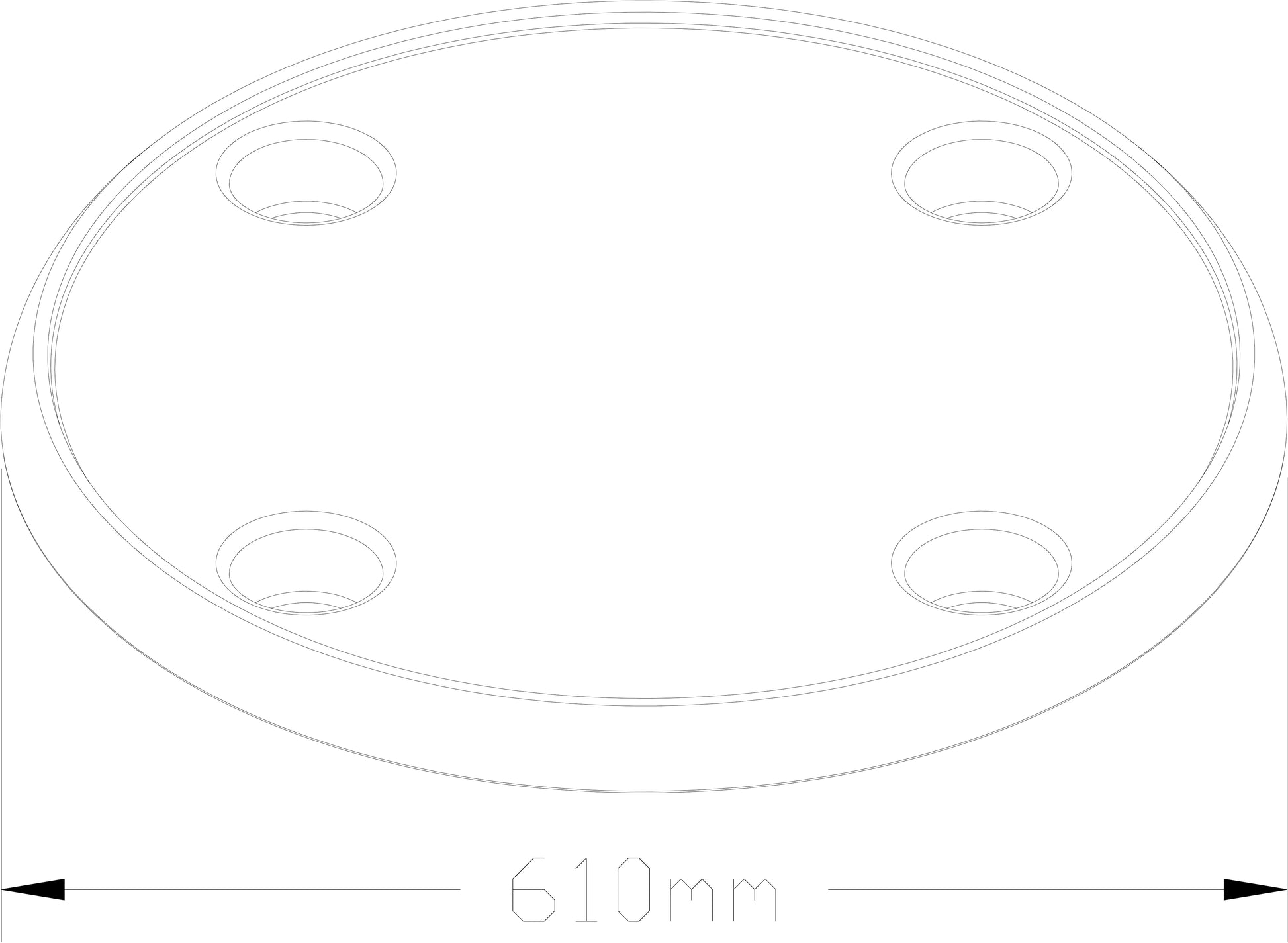 Bordplate, rund med 4 flaskeholdere – bilde 2