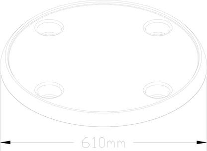 Bordplate, rund med 4 flaskeholdere – bilde 2