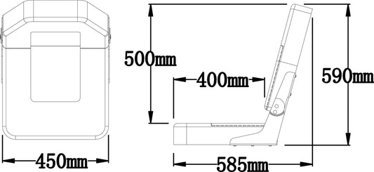 Båtstol H45 cruiser, lysegrå/mørkeblå