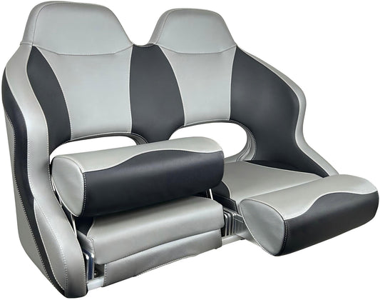 Båtstol H99 dusty grey / sort dobbel flip up