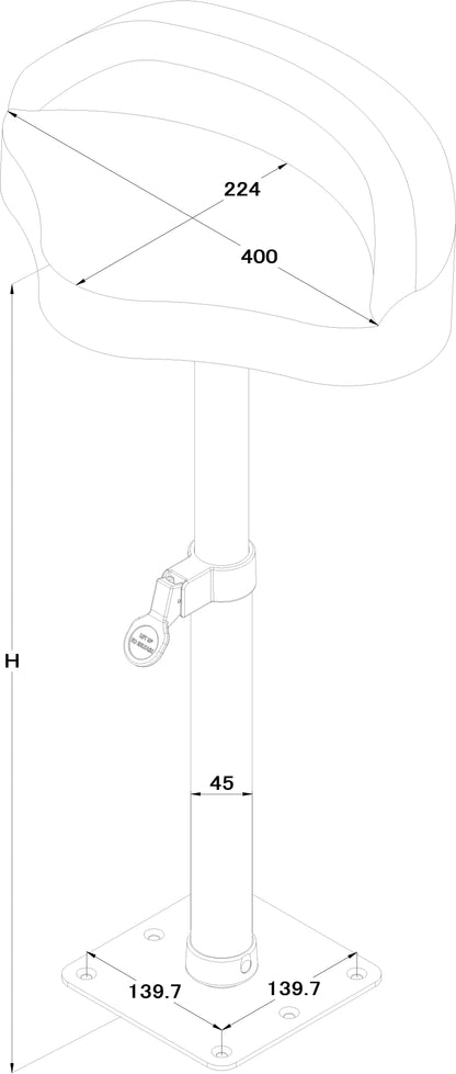 Båtsete komplett med hurtigfeste