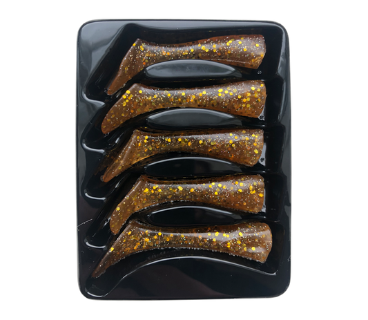 Headbanger Shad 11 Rep. tails, 5 pcs - Golden Glitter