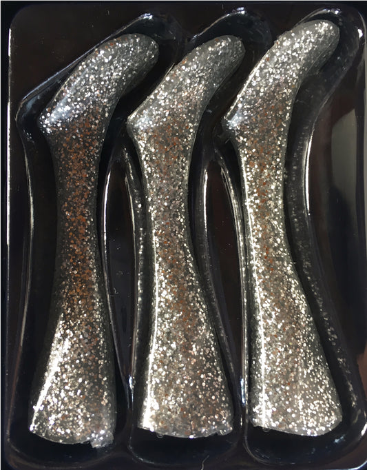 Headbanger Shad 22 Rep. tails, 3 pcs - Silver glitter