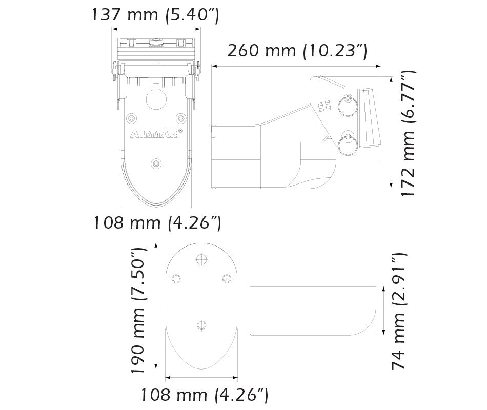 Airmar TM275LHW ekkoloddsvinger for hekk – bilde 3