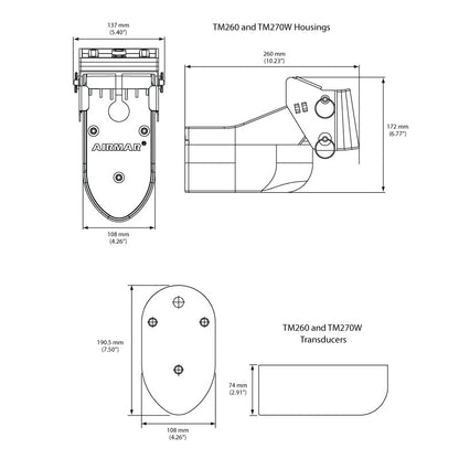 Airmar TM260 ekkoloddsvinger for hekk – bilde 3