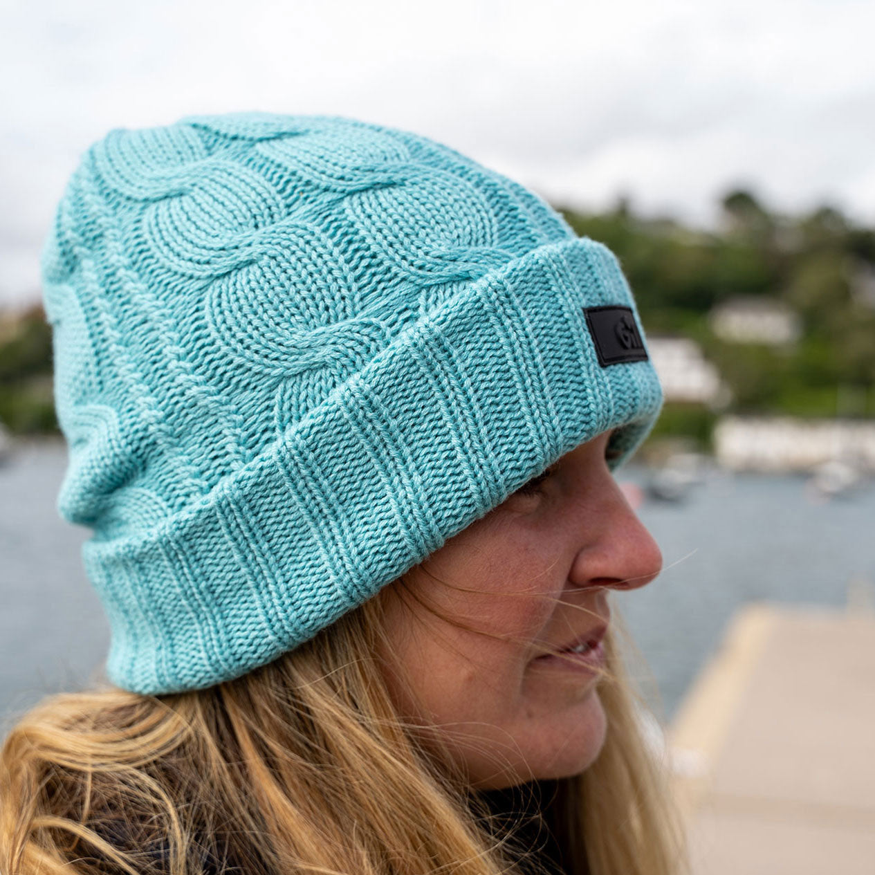 Gill Cable Knit Beanie lue blue one size
