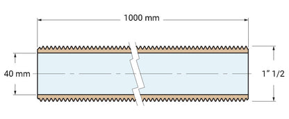 Guidi Gjenget rør messing 1 1/2" – bilde 2
