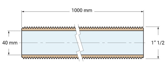 Guidi Gjenget rør messing 1 1/2" – bilde 2