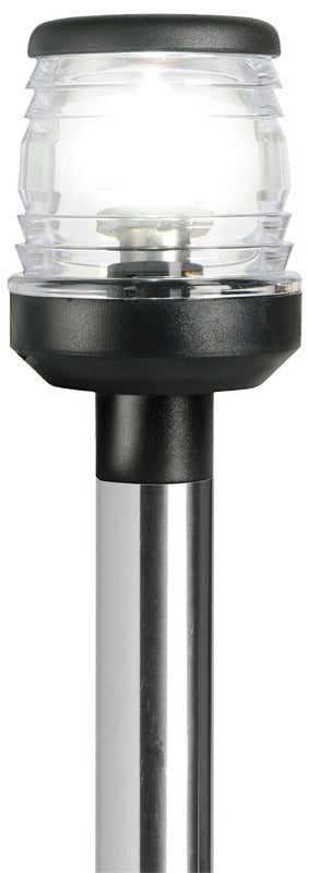 Ankerlanterne med klassisk/LED sammenleggbar stang, usynlige ledninger og oval base