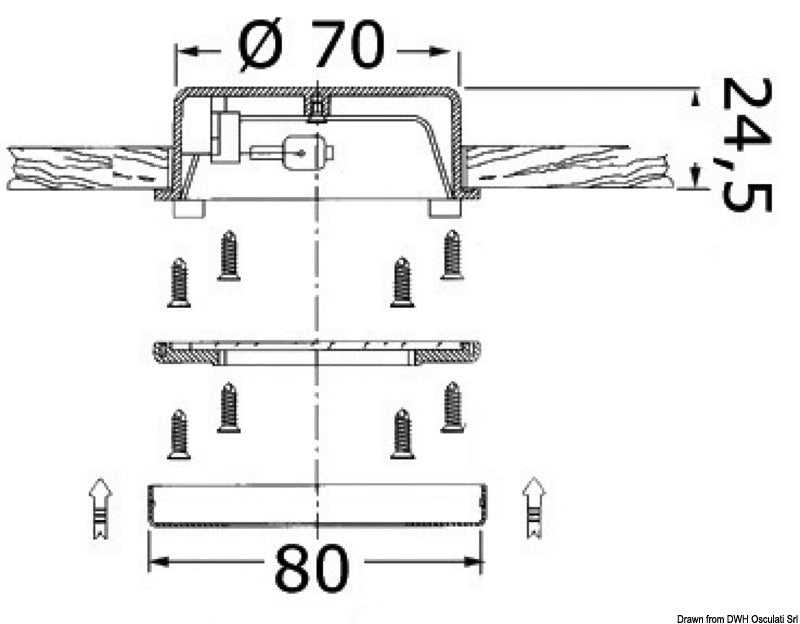 FORESTI E SUARDI Hydra halogen taklampe for innfelt montering