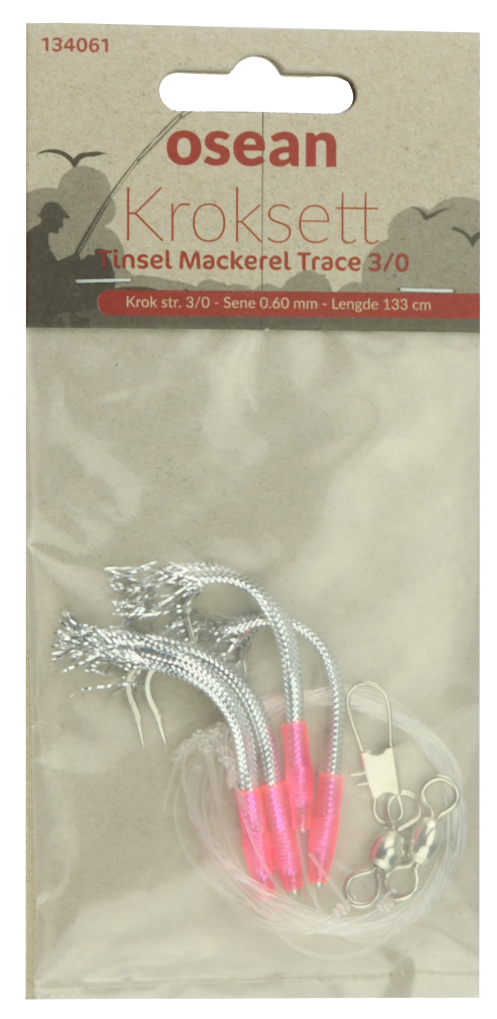 Osean Tinsel Mackerel Trace - Kroksett - 4 stk - 3/0