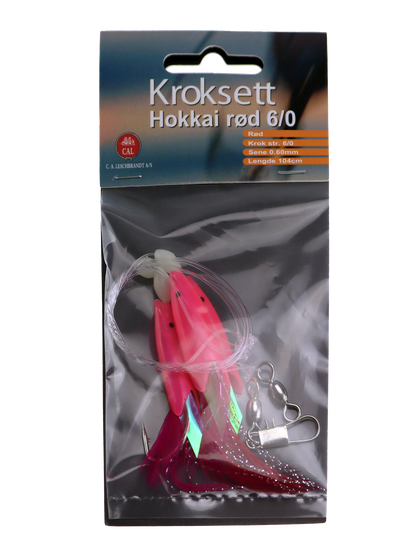 Osean Hokkai rød - Kroksett - 3 stk - 6/0
