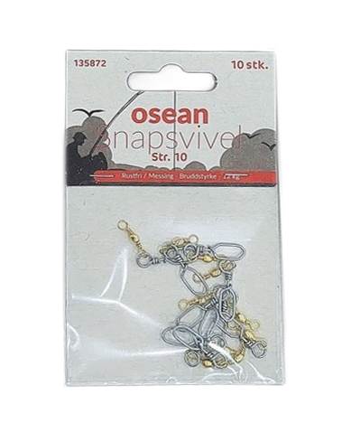 Osean snapsvivel - Rustfri/Messing - Pose à 10 stk