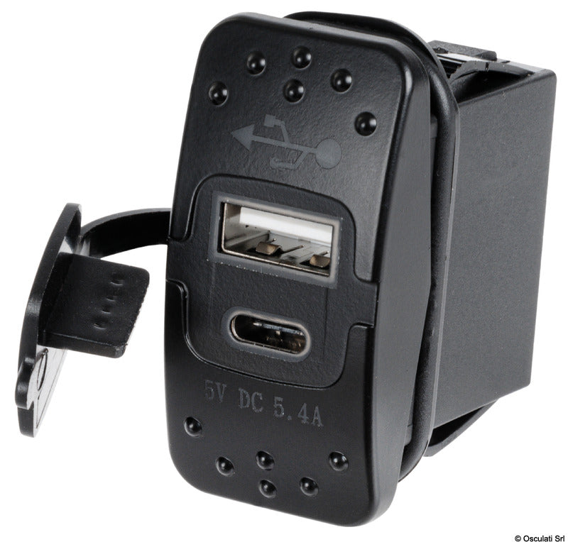 Strømplugg med dobbel USB-port