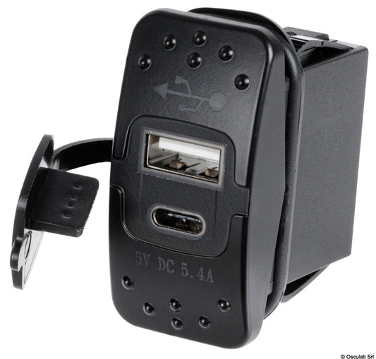 Strømplugg med dobbel USB-port