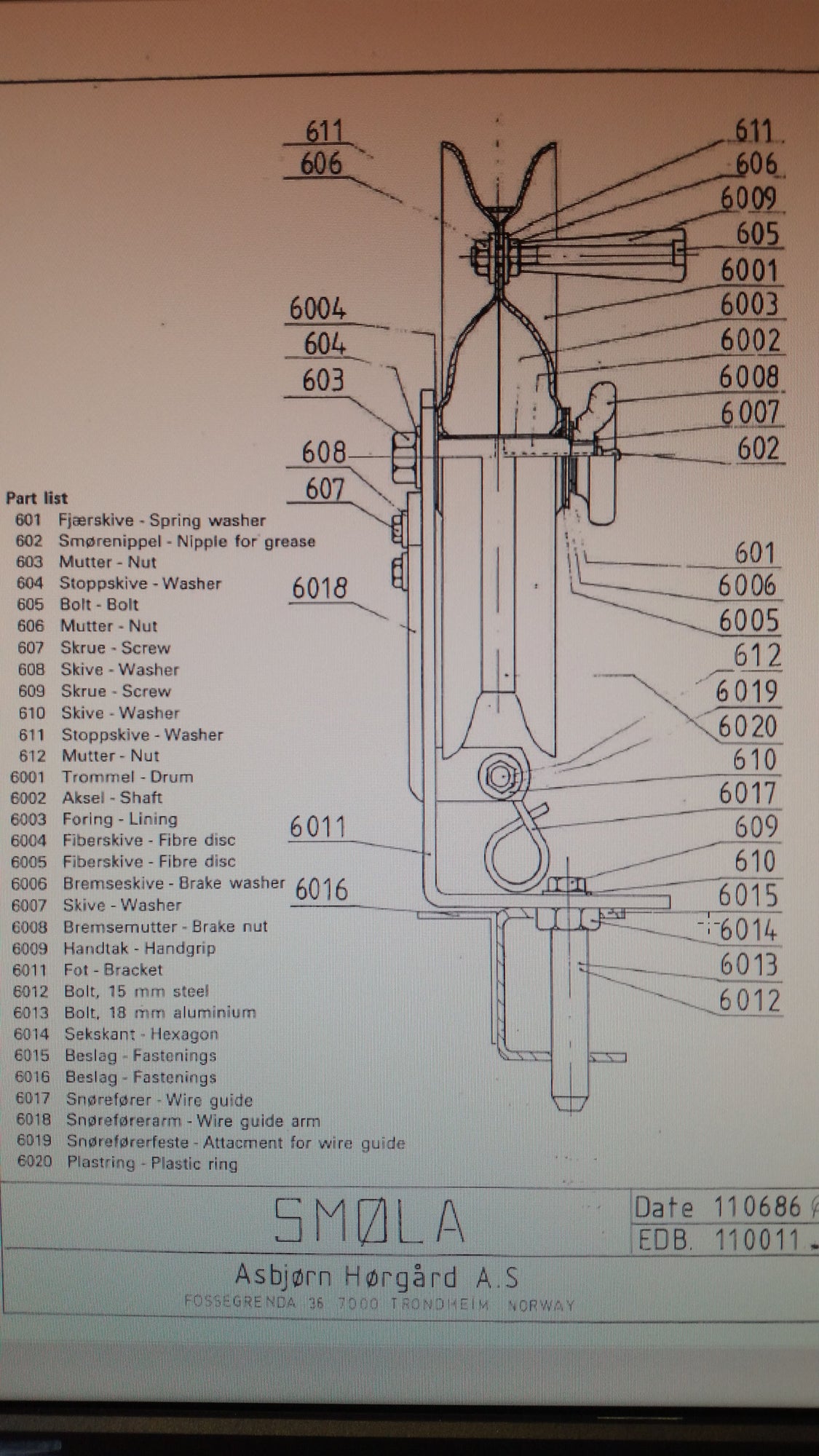 Bremseratt Fiskehjul Smøla - Består av 6008-6007-602
