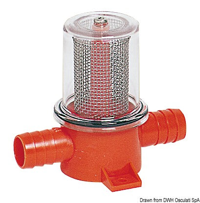 Innfelt filter for lensepumper og dusjer