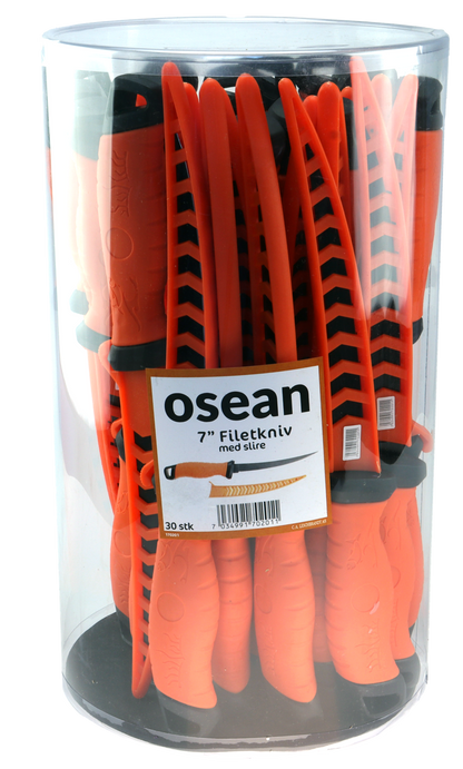 Osean Filetkniv 7" - 30stk - Knivbøtte - med slire