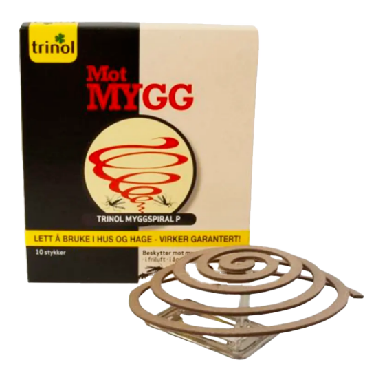 Trinol Myggspiral 10 stk - Brenntid 8t - mot flygende innsekter