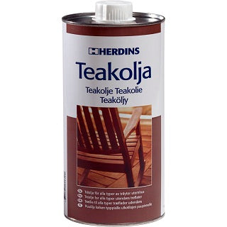 Herdins Teakolje - 1 Liter - Metalldunk - Utendørs olje
